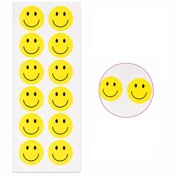 PYLON Large Smile Face Stickers Yellow - Made in Japan