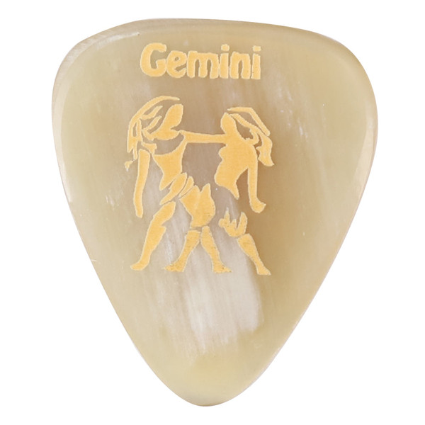 Timber Tones Zodiac Tones Guitar Pick - Gemini, Clear Horn