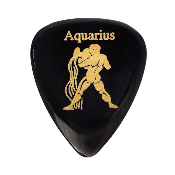 Timber Tones Zodiac Tones Guitar Pick - Aquarius, Black Horn