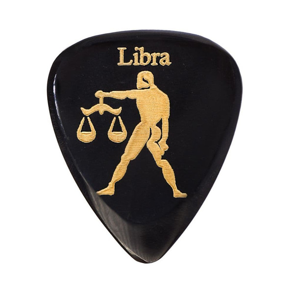 Timber Tones Zodiac Tones Guitar Pick - Libra, Black Horn