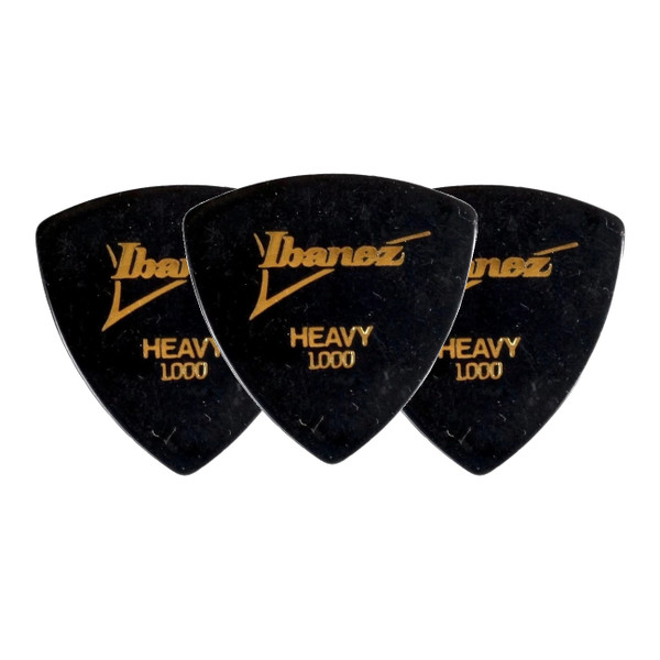 Ibanez H4H-BK Rounded Triangle Guitar Pick Heavy 1.00mm Black (3-Pack)