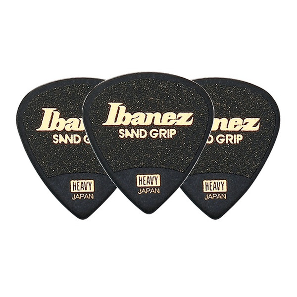 Ibanez Grip Wizard Sand Grip PA16HSG-BK Guitar Pick Short Teardrop Heavy 1.0mm Black (3-Pack)