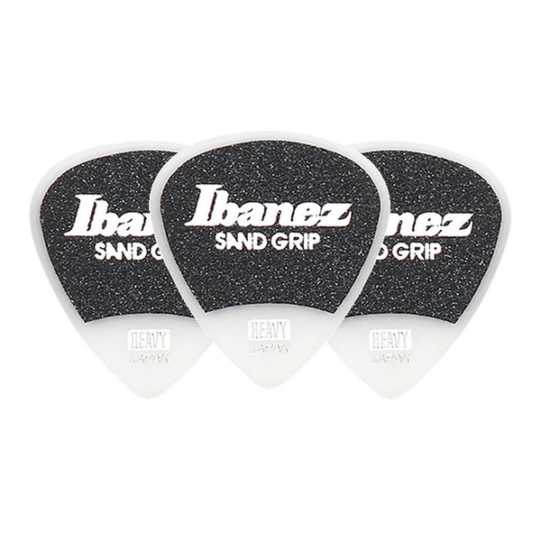 Ibanez Grip Wizard Sand Grip PA16HSG-WH Guitar Pick Short Teardrop Heavy 1.0mm White (3-Pack)