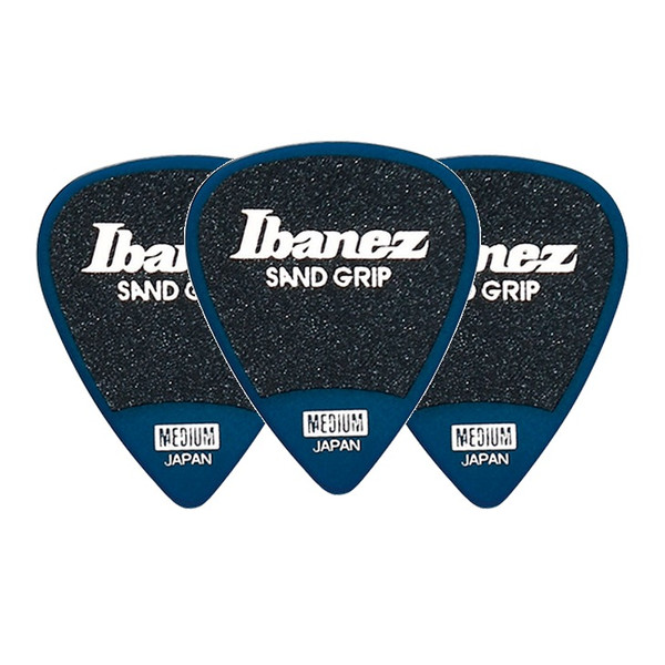 Ibanez Grip Wizard Sand Grip PA14MSG-DB Guitar Pick Teardrop Medium 0.8mm Deep Blue (3-Pack)