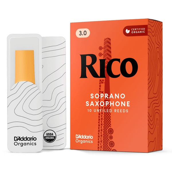 Rico by D'Addario Soprano Saxophone Reeds, Strength 3.0 - 10 Pack