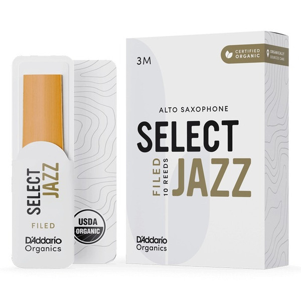 Rico Select Jazz by D'Addario Filed Alto Saxophone Reeds, Strength 3M - 10 Pack
