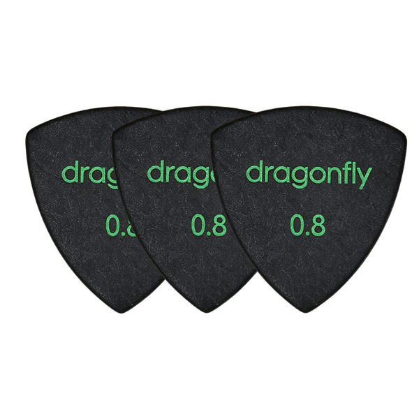 Dragonfly TR Triangle Guitar Pick 0.8mm - Black (3-Pack)