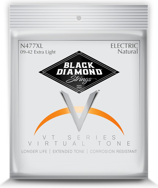 Black Diamond N477XL Nickel Wound Electric Guitar Strings, Extra Light (9-42)