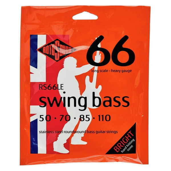 Rotosound RS66LE Swing Bass 66 Stainless Steel Bass Guitar Strings, 50–110, Long Scale Rotosound RS66LE Swing Bass 66 Stainless Steel Bass Guitar Strings, 50–110, Long Scale