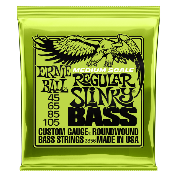 Ernie Ball 2856 Regular Slinky Nickel Wound Medium Scale Electric Bass Strings 45-105