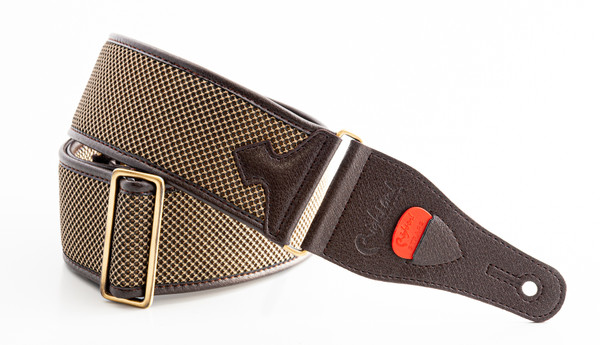 RightOn! Bassman Breathable Vegan Guitar Strap Brown