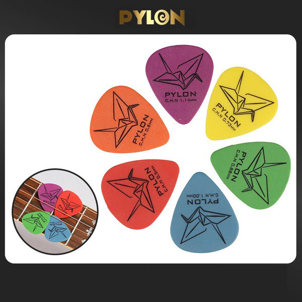 PYLON Origami Guitar Picks – Derlin Variety Pack 0.5mm to 1.14mm (6 Colors, 6 Picks)