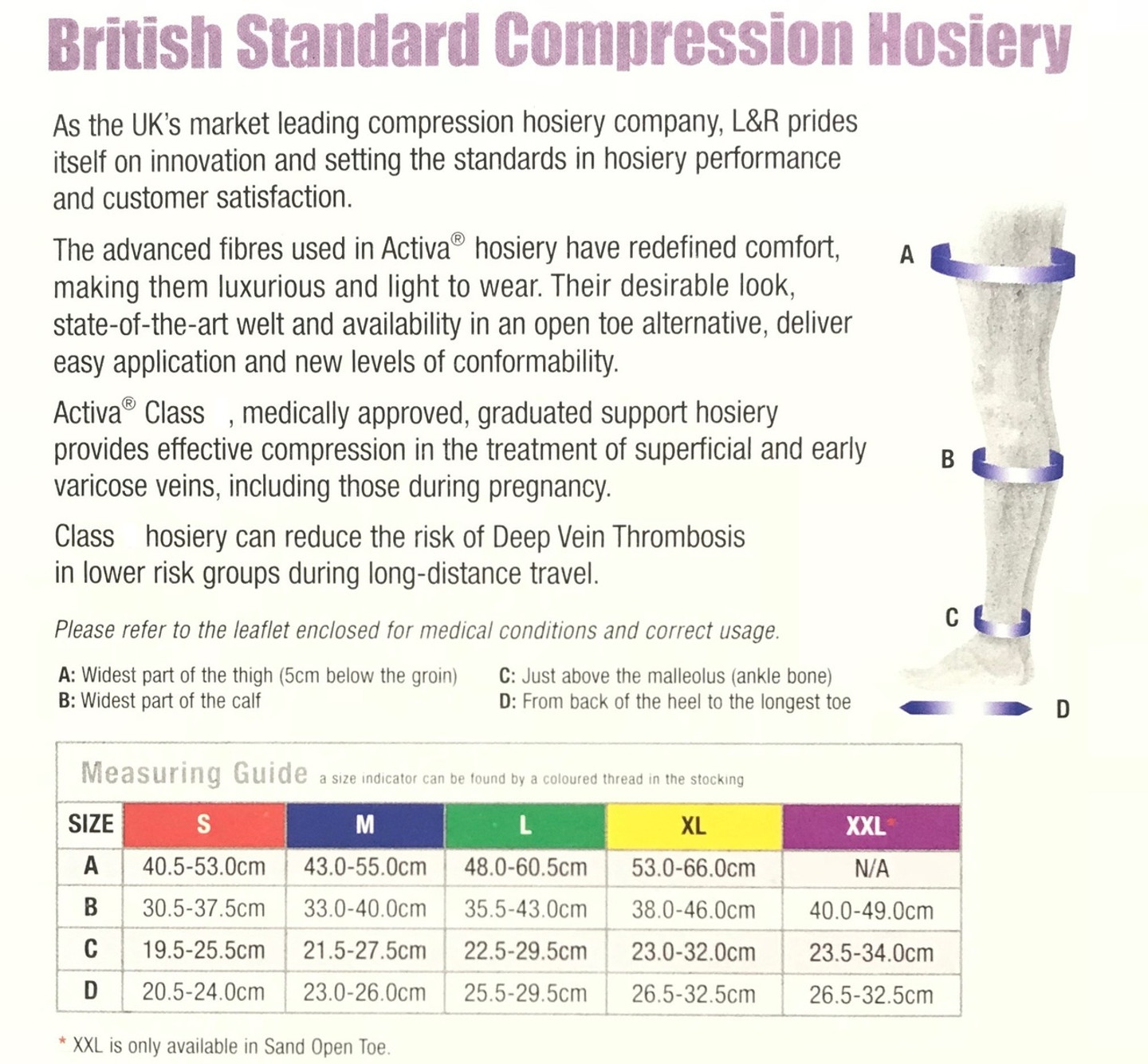 Activa CLASS 1 Below Knee Compression Hoisery (14-17mmHg)