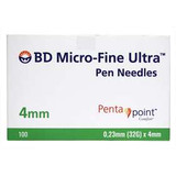 BD Micro-Fine Ultra Pen Needles 4mm 0.23mm 32G Pentapoint (Pack of 100)