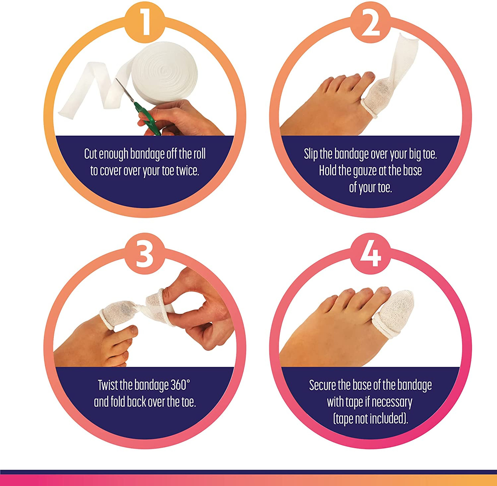 Toe Bandage 2.7cmx20cm (Pack of 1) MedicalDressings