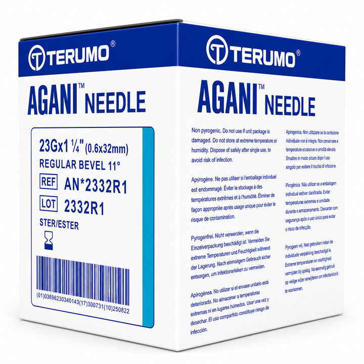 Terumo AGANI Hypodermic needle - 23g 1.25in (Box of 100) (AN2332R1)