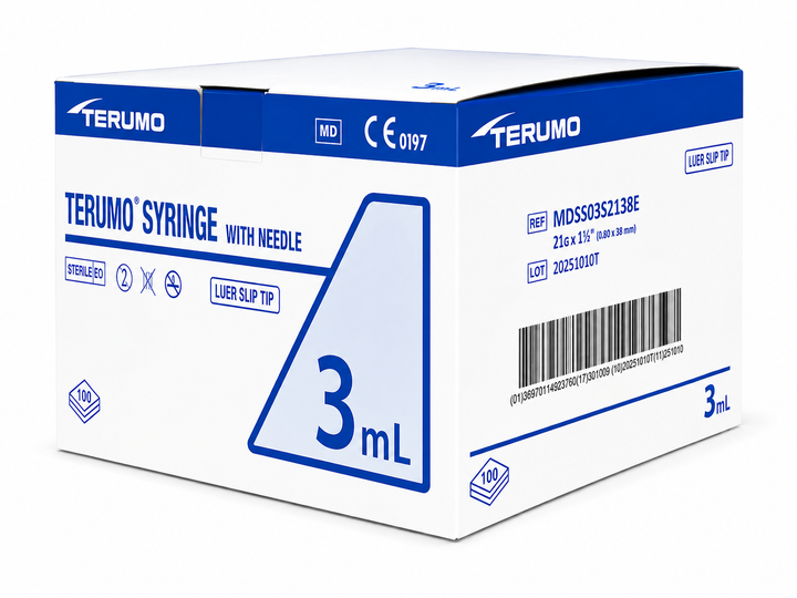 Terumo Syringe with Needle 3ml 21g 1.5in (Box of 100) (MDSS03S2138E)