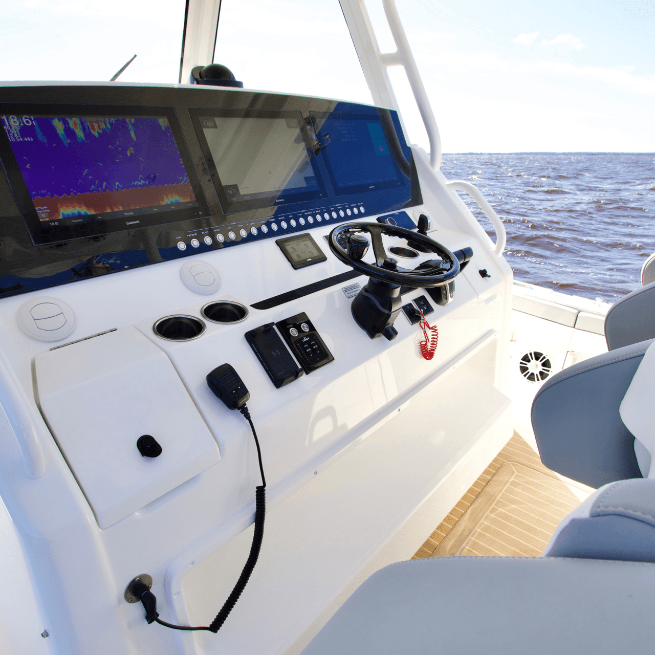 Garmin GPSMAP 8410xsv chartplotter installed at the helm - Shotgun Marine Services Port Macquarie NSW