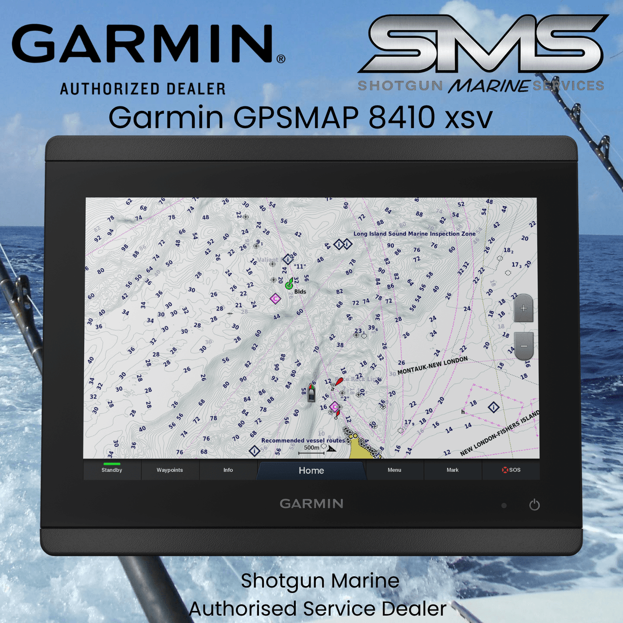 Garmin GPSMAP 8410xsv radar overlay display - Shotgun Marine Services Port Macquarie NSW