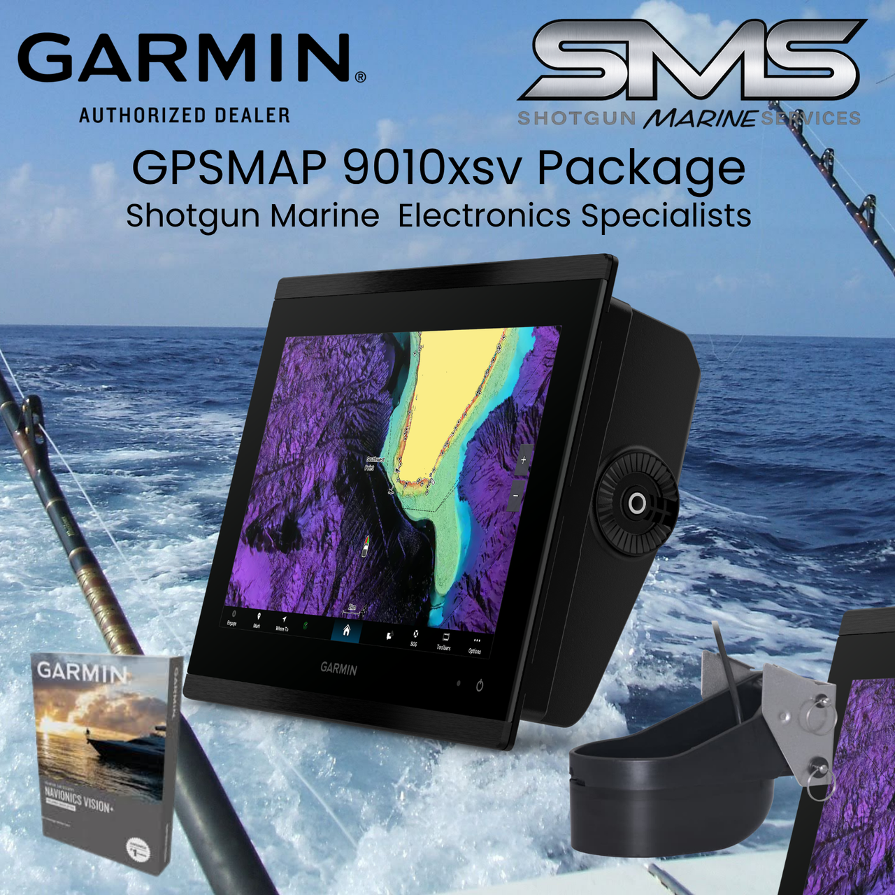 Garmin GPSMAP 8410xsv Chartplotter Fishfinder Package available from Shotgun Marine Services serving Port Macquarie and NSW