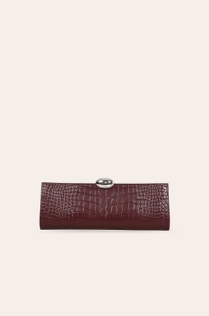 Bordo kožna torbica sa printom 3401407-6