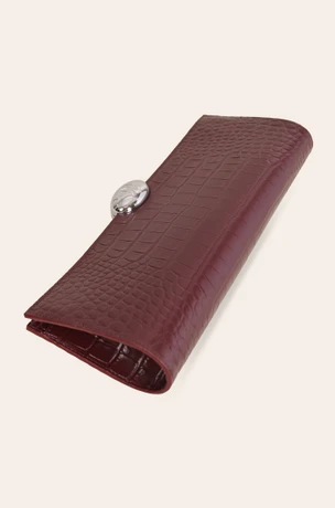 Bordo kožna torbica sa printom 3401407-6