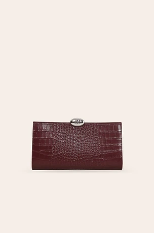 Bordo kožna torbica sa printom 3401309-6