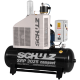 Schulz SRP 3025 Compact - 25-HP 80-Gallon Open Rotary Screw Air Compressor (460V 3-Phase)