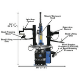 Atlas TC755 Tire Changer with Dual Arms