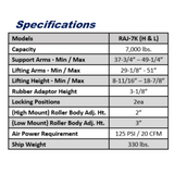 iDeal RAJ-7K-L 7,000 lb Capacity Rolling Air Jack