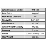 MTD WB-448 Truck Wheel Balancer