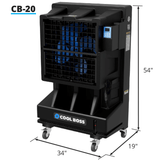 Cool Boss CB-20 Evaporative Air Cooler - Swing Louvers - 20 Inch Fan