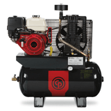 CHICAGO PNEUMATIC RCP-1330G TRUCK MOUNT HONDA GASOLINE DRIVEN TWO STAGE 30 GALLON AIR COMPRESSOR, 13 HP, HORIZONTAL