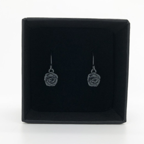 Blackened Silver Rose Earrings - Multiple Sizes (Ready to Ship)