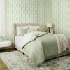 Nicole Miller Hard Edge Ogee Peel & Stick Sage Wallpaper