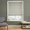 Flame Leaf Green Roman Blind