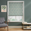 Flame Leaf Teal Roman Blind