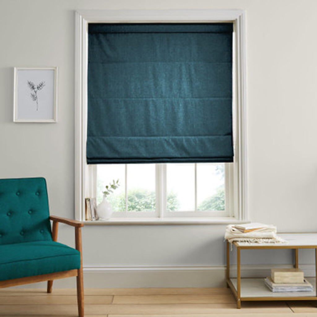 Ethereal Teal Roman Blind