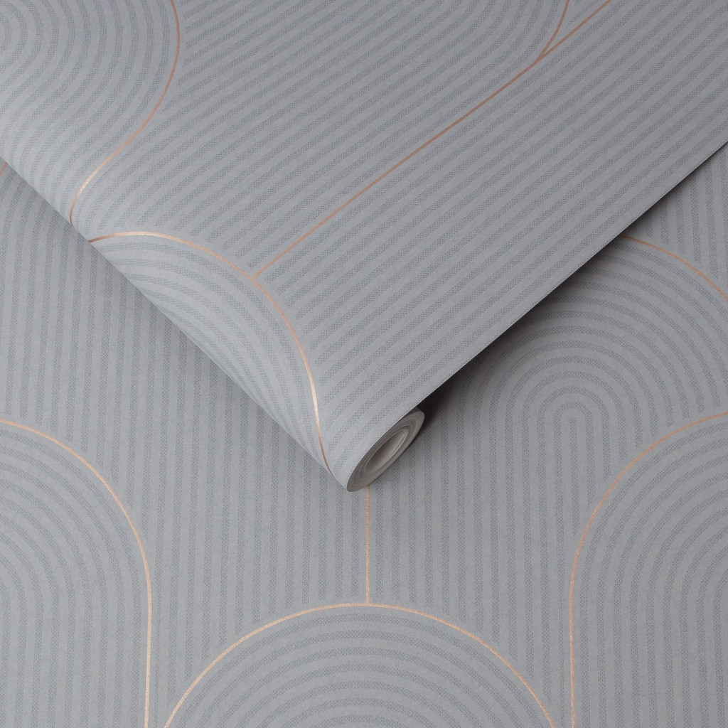 Lancet Grey & Rose Gold Wallpaper