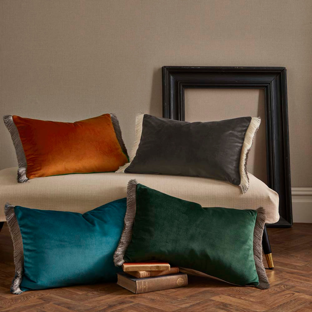Fringe Opulence Burnt Orange Cushion