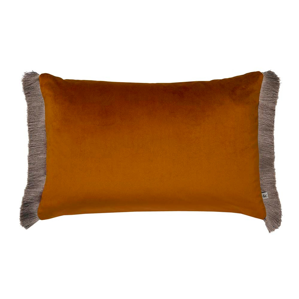 Fringe Opulence Burnt Orange Cushion