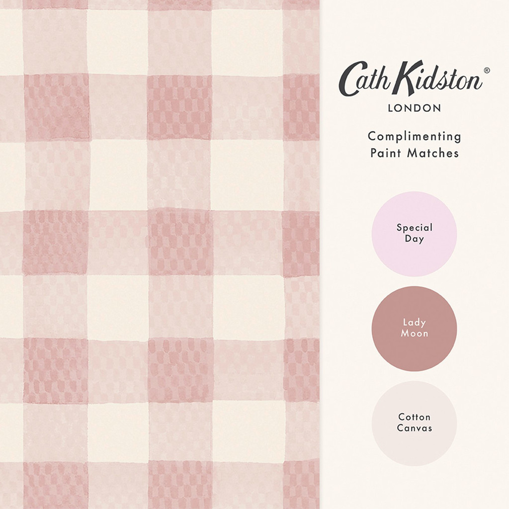 Cath Kidston Painted Gingham Pink Wallpaper - 125515_FLATLAY_PAINTED GINGHAM PINK_01.jpg