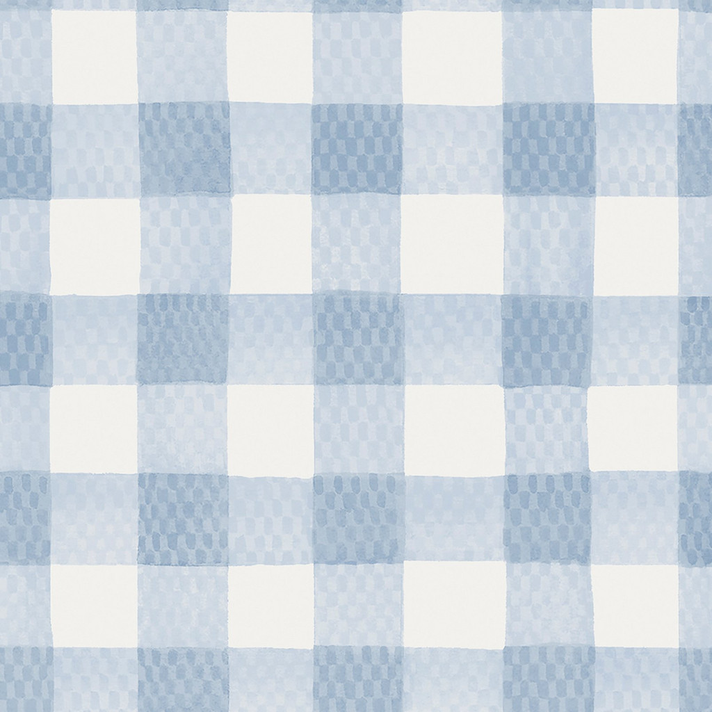 Cath Kidston Painted Gingham Blue Wallpaper