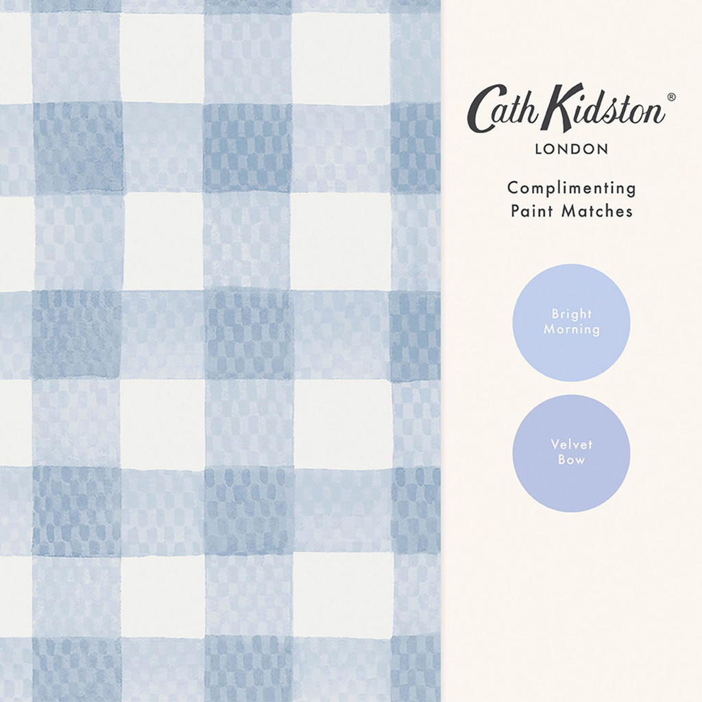 Cath Kidston Painted Gingham Blue Wallpaper