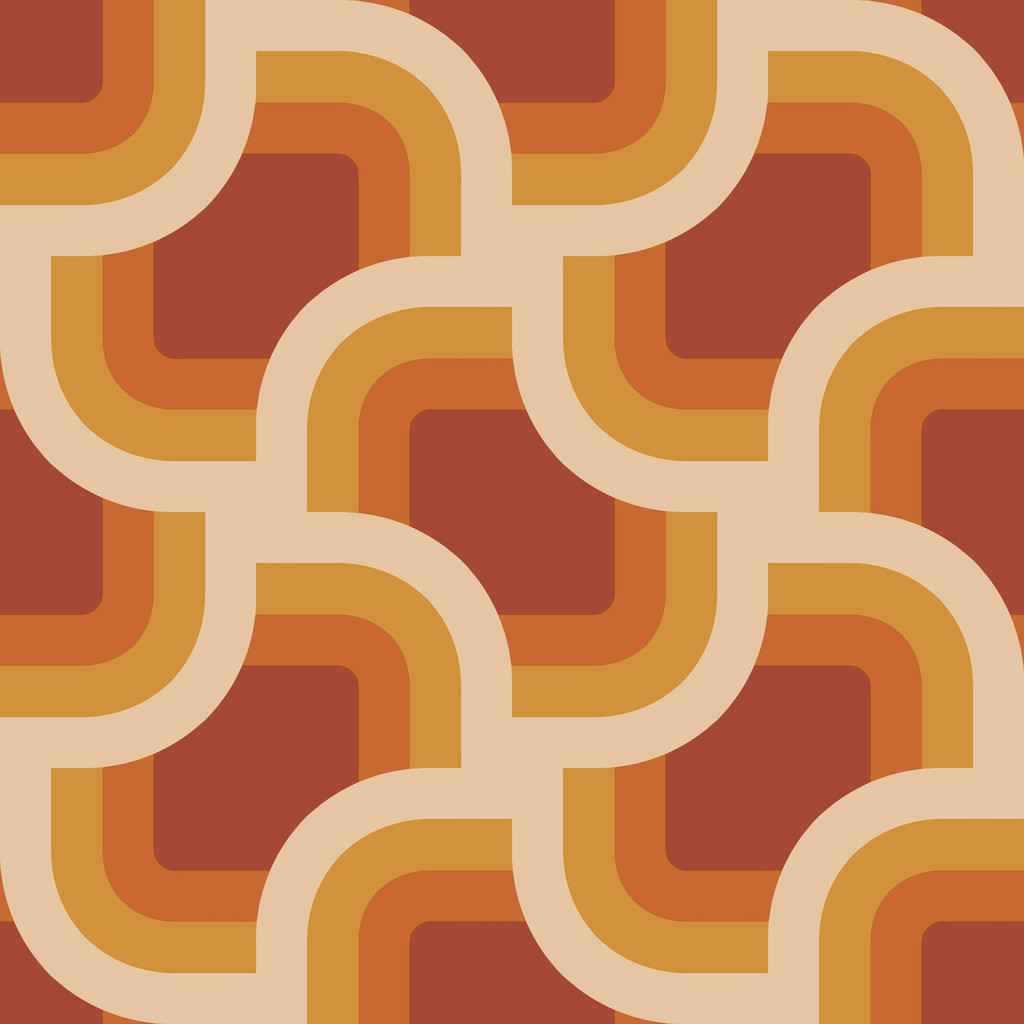 Nicole Miller Retro Geo Peel & Stick Clay / Turmeric Wallpaper