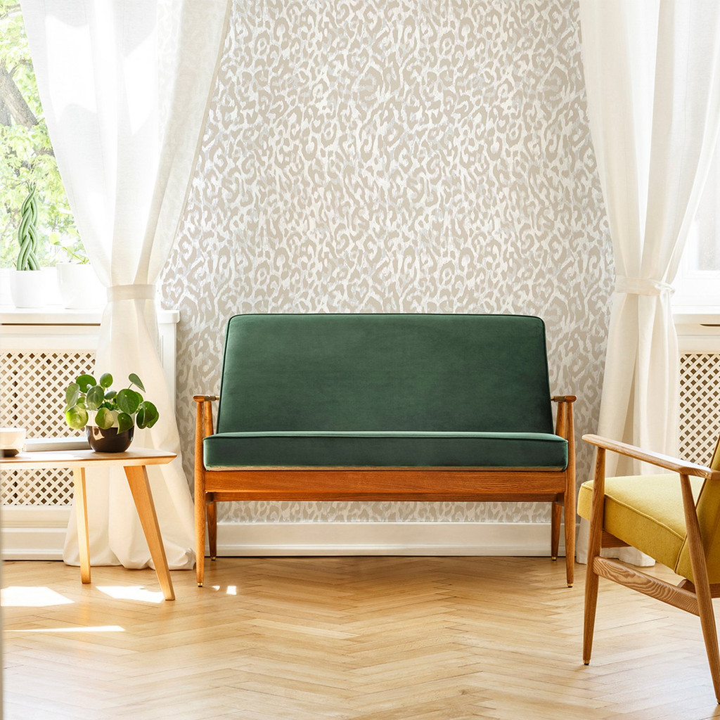 Nicole Miller Laid Back Leopard Peel & Stick Twine Wallpaper