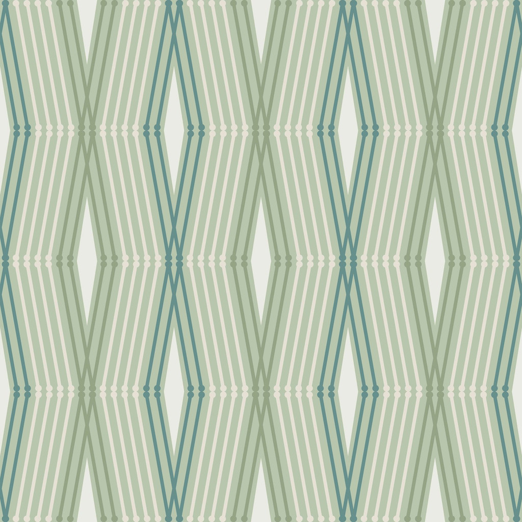 Nicole Miller Hard Edge Ogee Peel & Stick Sage Wallpaper