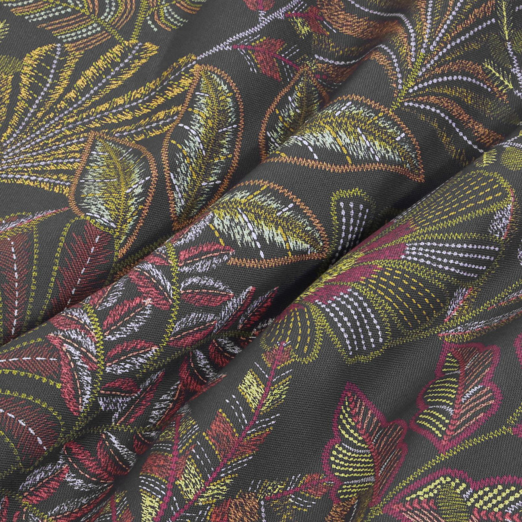 Vendura Weave Black & Damson Curtain - 142567cur_FABRIC_01.jpg