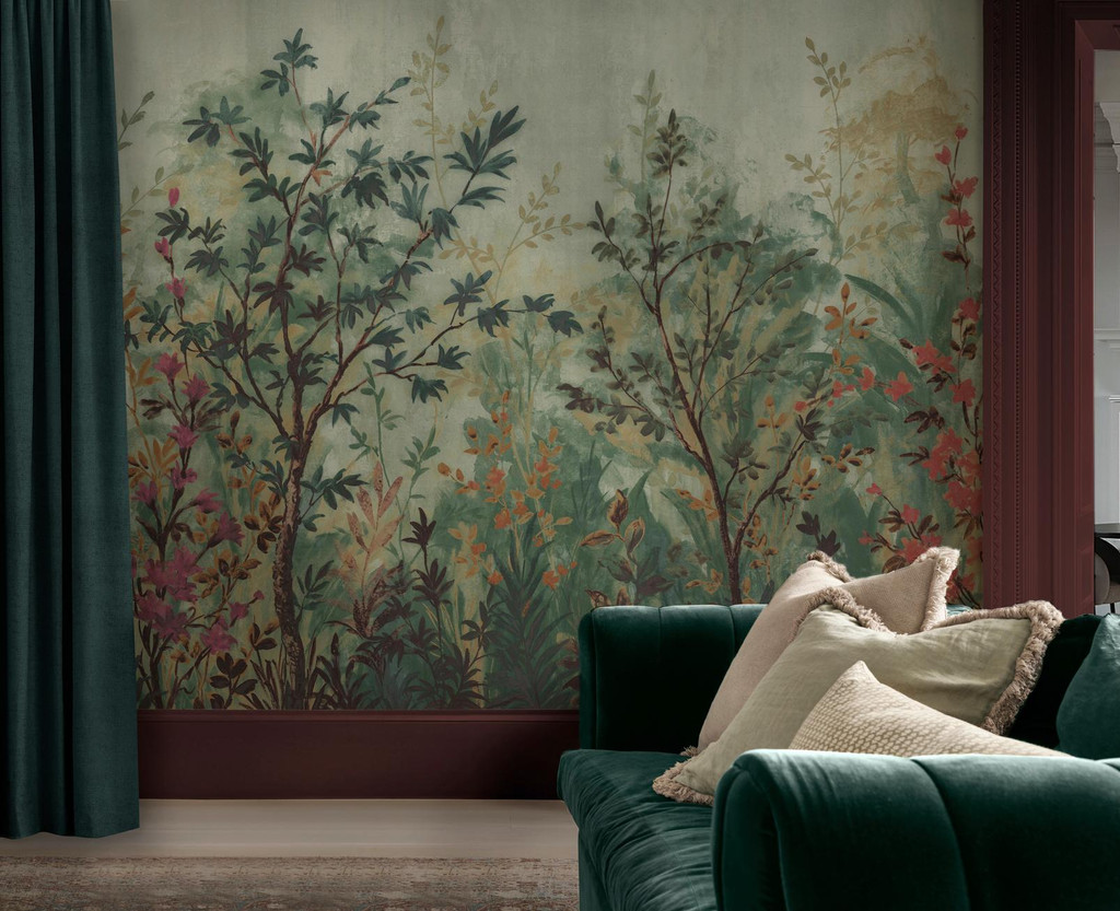 Forest in Bloom Evergreen Bespoke Mural - 142984_ROOMSET_01.jpg