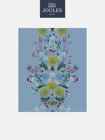 Joules Perfect Pollinators Haze Blue Wallpaper — roomset or alternate view